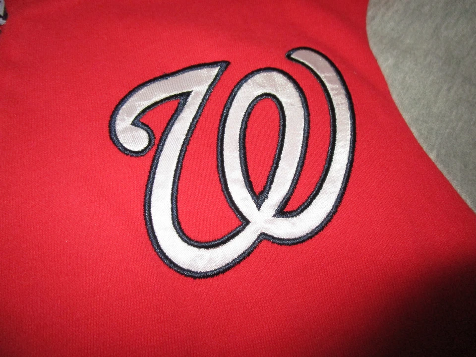New TOUCH BASEBALL MLB WOMENS WASHINGTON NATIONALS ZIP SWEATSHIRT JACKET RED MED - Image 2 of 3