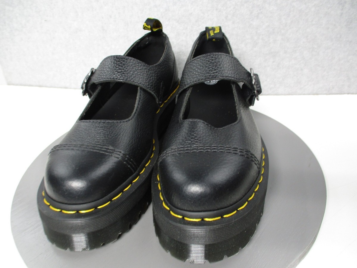 Dr. Martens Addina Quad Flower Buckle Platform Mary Jane Shoes