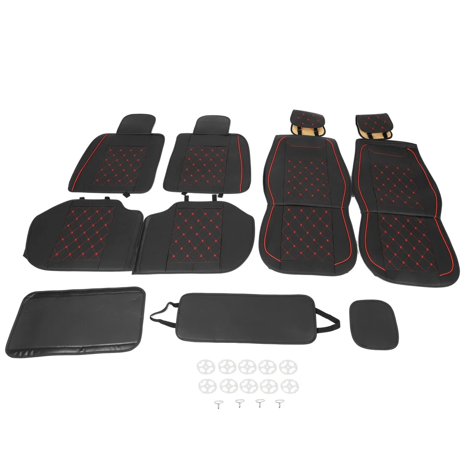 Full Set Car Seat Covers Leather For 2007-2021 Chevy Silverado GMC Sierra 1500 - Image 4 of 4