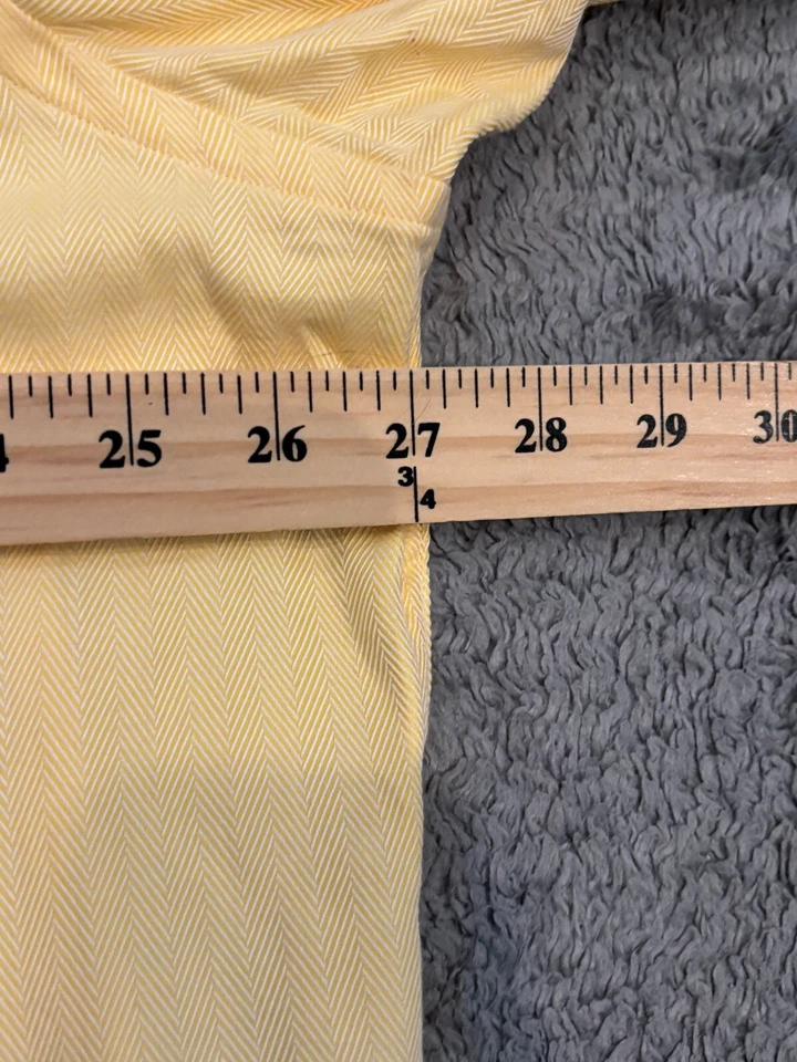 Camisa social masculina Bachrach 18,5 superfina anos 80 2 camadas algodão amarelo punho francês - Imagem 3 de 4