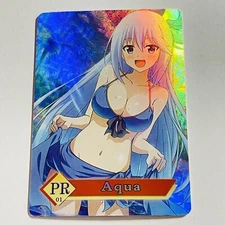 Goddess Waifu Foil Holographic Character PR Art Card - Aqua