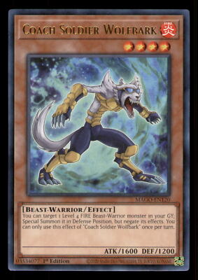 Yugioh Coach Soldier Wolfbark #MAGO-EN120 Maximum Gold LP | eBay