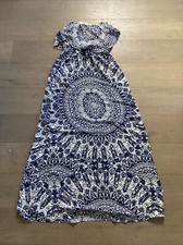 NWT Ark & Co White & Navy Blue Geometric Dress SIZE SMALL