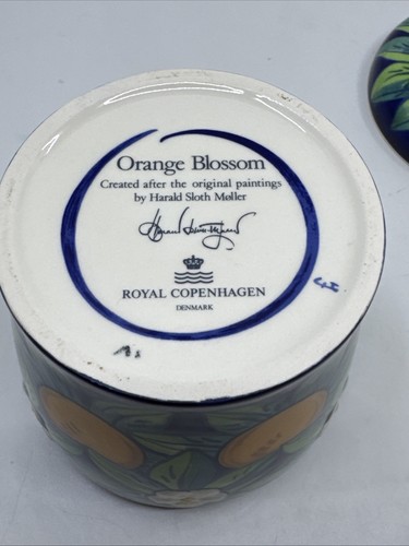 Royal Copenhagen Denmark Orange Blossom Lidded Sugar Bowl Jam Jar - Picture 5 of 5