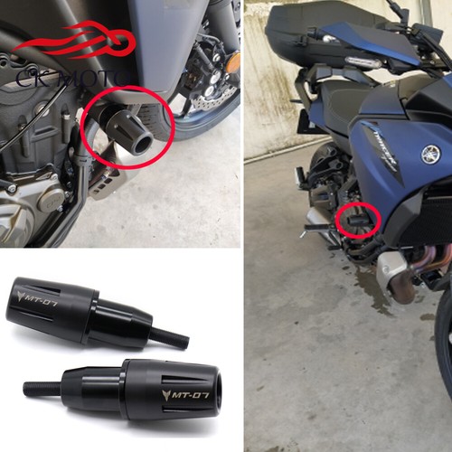 CNC Frame Sliders Crash Protector For YAMAHA MT07 MT-07 Tracer 700/GT MT 07 LOGO - Picture 2 of 7