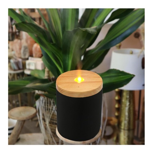 Candyl Ceramic Diffuser Matte Black Jar with Light Wood Top - Picture 5 of 5