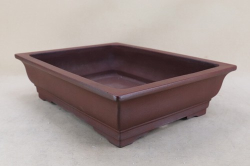 Japanese Bonsai Pot Tokoname KOSHOSEN 14.6"(37cm) Brown Unglazed Rectangle I327 - Picture 2 of 4