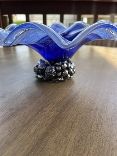 Vintage Murano Wave Glass Bowl