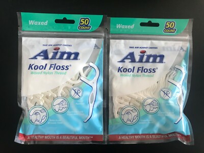Aim Precision Dental Floss Picks Pack of 2 = 100 Picks NEW