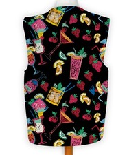 Black Cocktail Design - Novelty Costume Fancy Dress Waistcoat 4 sizes available