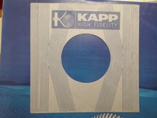 KAPP 7 INCH 45 RECORD SLEEVE ONLY/ KAPP HIGH FIDELITY/ VG