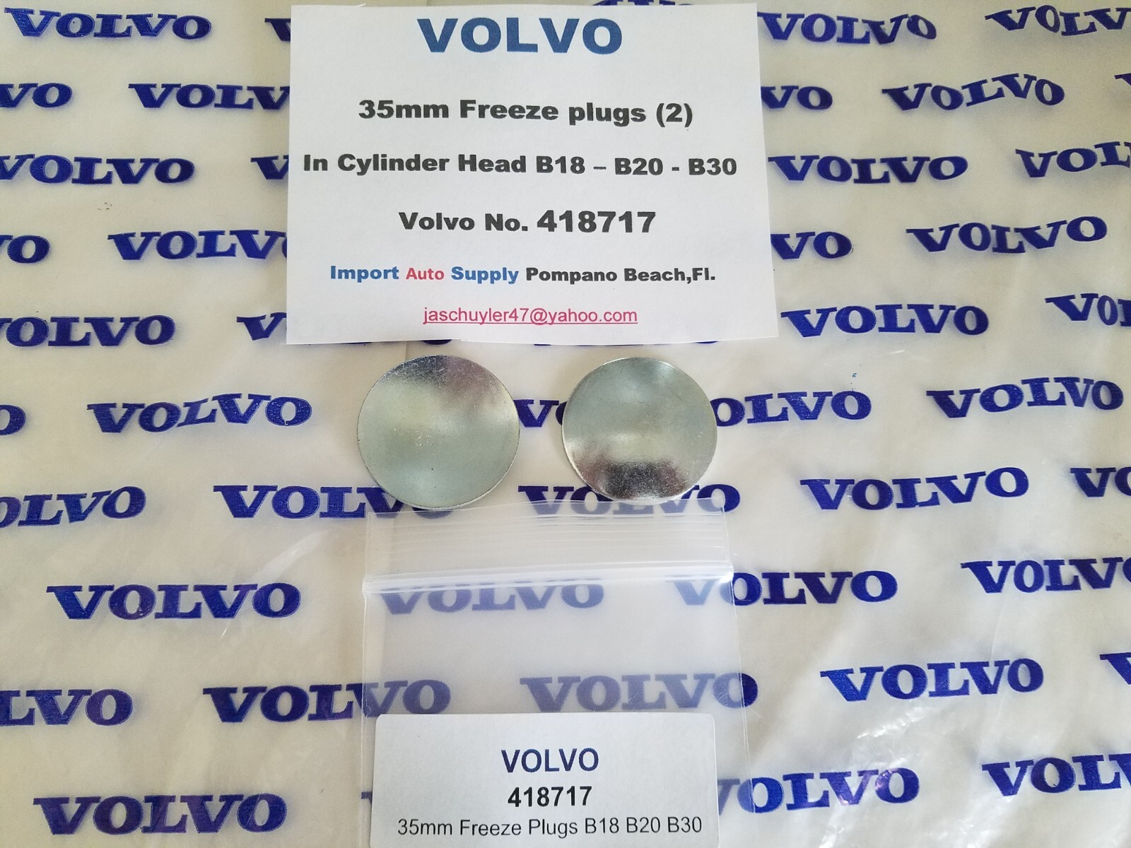 Volvo B18 B20 B30 2Freeze Plugs 35mm Cylinder Head Penta AQ130 AQ170 eBay