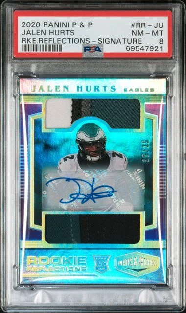 Jalen Hurts Panini Plates & Patches Rookie Reflections #RRJU Signatures