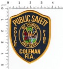 Public Safety - Coleman ( Disbanded Defunct ) Florida Police Fire Patch
