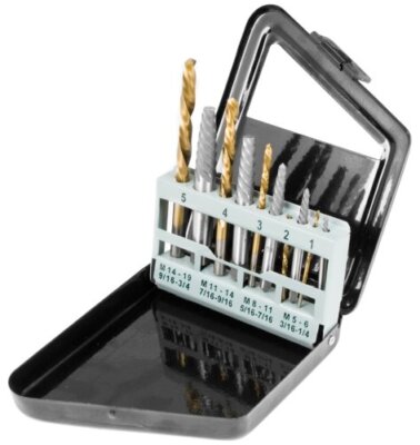 WILMAR WLMW8697 Performance Tool 10-Piece Spiral Flute Screw Extractor Set