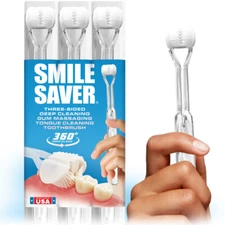 SMILE SAVER 360° / 3-Sided Toothbrush Family 3-PK  / DEEP CLEAN + GUM MASSAGE