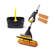 Yocada Collapsible Plastic Bucket Mop Bucket and Sponge Mop Kit Home Commerci...