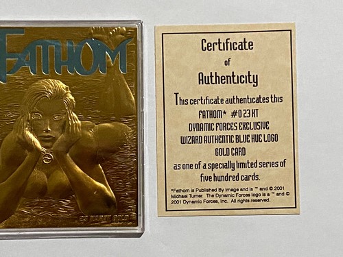 2001 Dynamic Forces & Top Cow - FATHOM #0 CARTA ORO 23 CARATI Michael Turner certificato di autenticità - Foto 4 di 7
