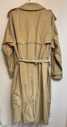 Vintage Polo Ralph Lauren Trench Coat Tan Khaki Belted Mens Size Large 90s - Picture 2 of 12