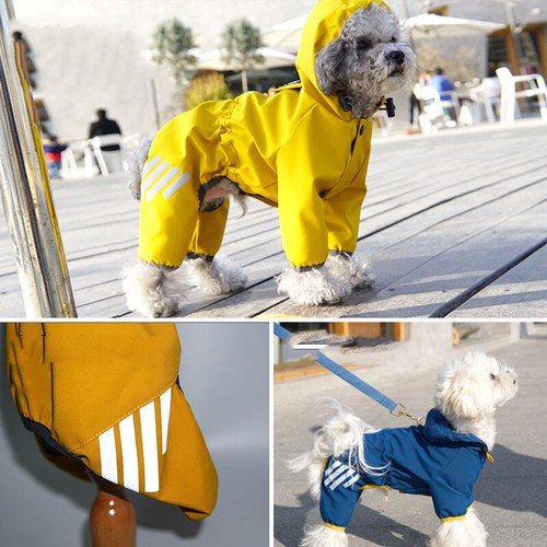 Dog Raincoat Jacket Pet Waterproof Clothes Puppy Reflective Vest Outdoor Warm AU - Picture 9 of 15
