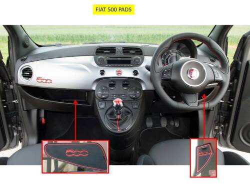 JUEGO DE ALMOHADILLAS SALPICADERO FIAT 500 ABARTH 2008 - 2015 MODELO MK1 EN LOGOTIPO NEGRO + BLANCO - Imagen 6 de 7