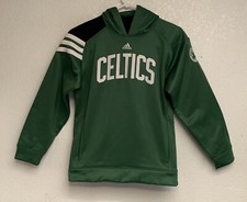 Boys Celtics Sweater Hooded Youth Size 14/16 Large pullover Adidas pockets