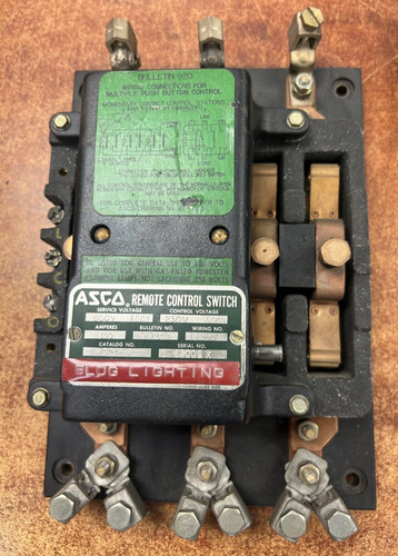 ASCO REMOTE CONTROL SWITCH 9204 P, SVC V 600V 60CY, CONTROL V 230 V 60CY