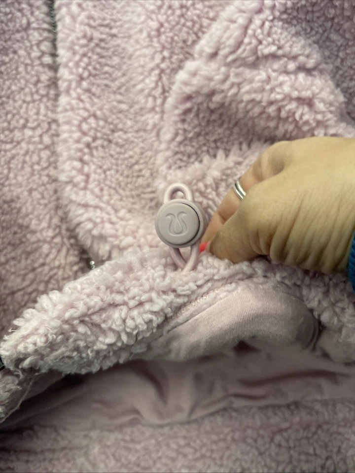 Chaqueta Lululemon Para Mujer 8 Vellón Sherpa Cintura Ajustable Recortada Cremallera Rosa H42 Foto 2 de 4