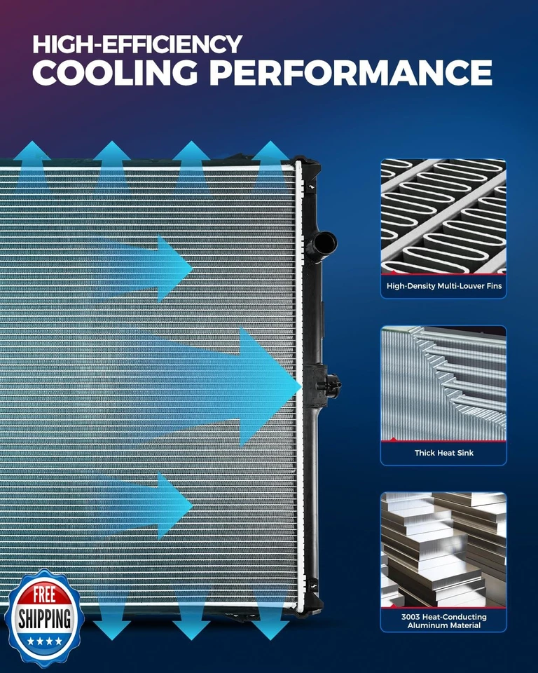 KAX CU2153 Engine Radiator Replacement, Compatible with 1998-2003 Sienna - Image 2 of 4