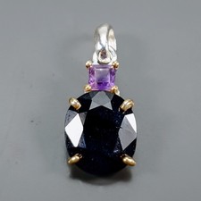 Jewellery 7 ct+  Blue Sapphire Pendant 925 Sterling Silver /NP54417