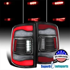 For 2013-2018 Dodge Ram 1500 2500 LED Black Red Tail Lights LED Sequential