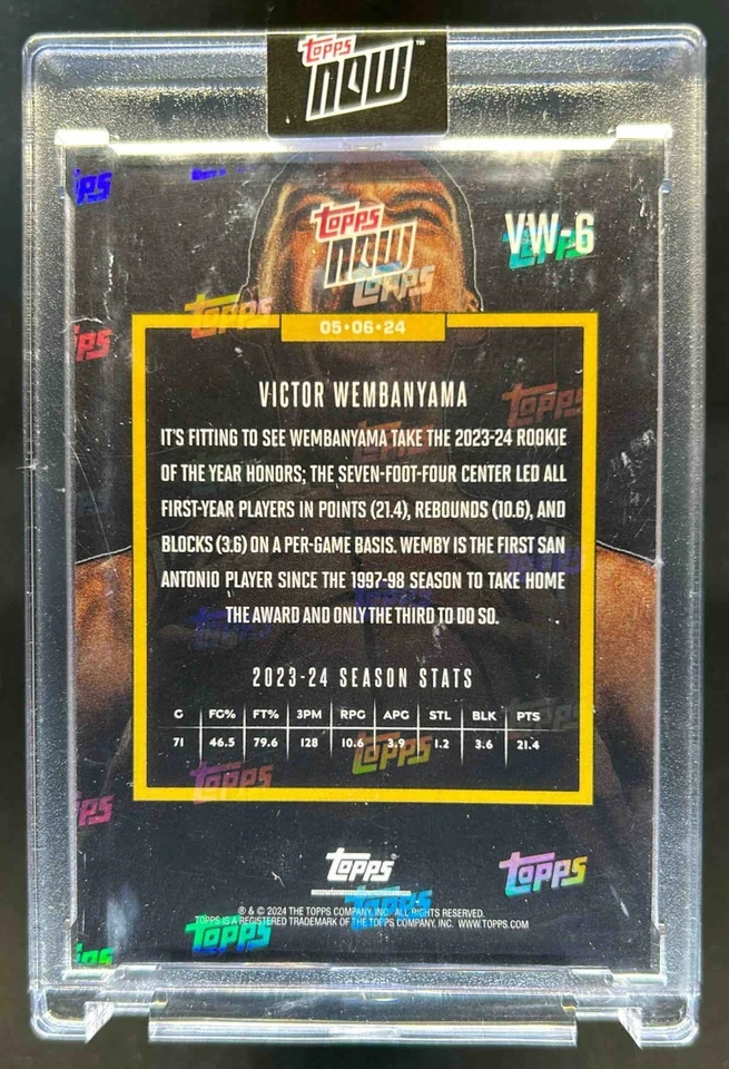 2023-24 Topps Now Victor Wembanyama Rookie RC #VW-6 Spurs - Image 2 of 2
