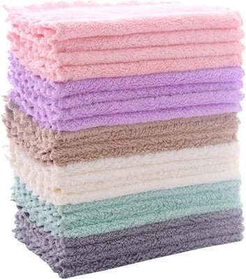 24 Pack Kitchen Dishcloths - Does Not Shed Fluff - No 7 x 9 Inch, Multicolor 