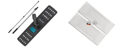 Profi Bodenwischer Set 4-tlg 40 Cm Mopp Mit Klapphalter Stiel 2x