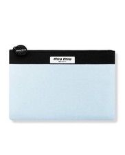 New Miu Miu Light Blue and Black Beauty Pouch