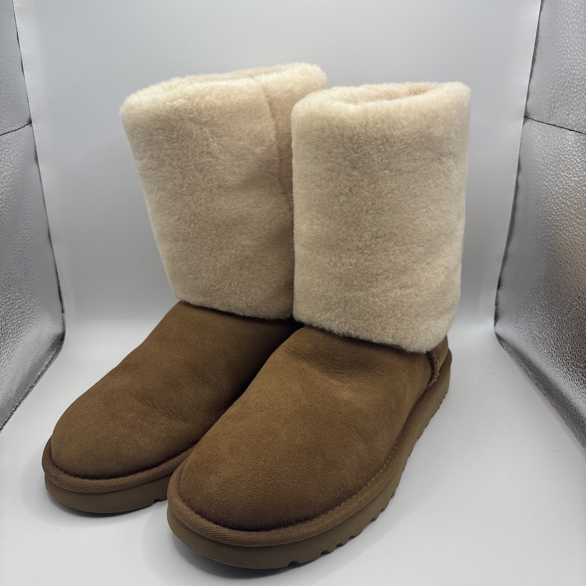 UGG Classic Short II Sherpa Cuff Chestnut Boot W 1110476 USA Size