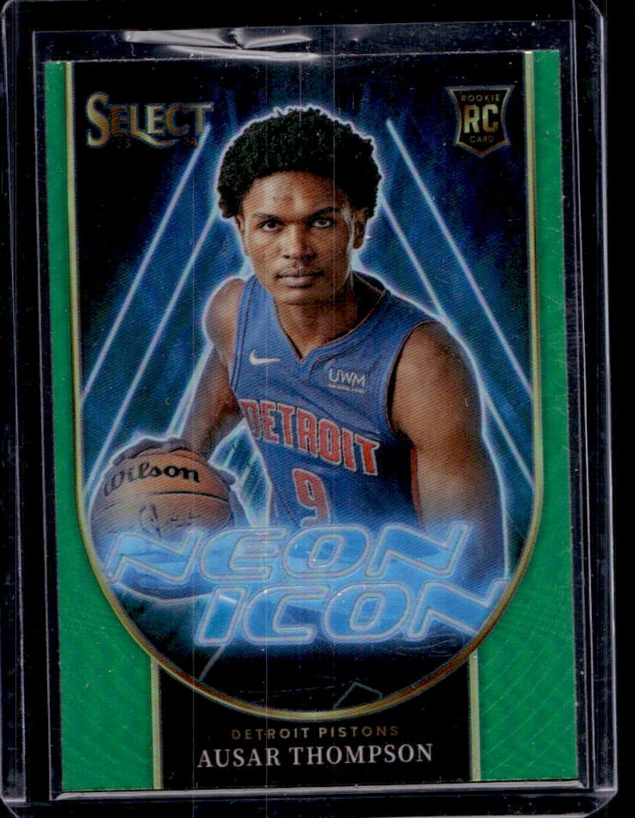 2023-24 Select Ausar Thompson Neon Icon RC Green Prizm #2 Pistons
