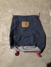 Vintage 70s Levis Child Swing Carriage Holder Homemade Folk Art Orange Tab Denim