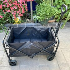Foldable Outdoor Cart with All Terrain Wheel 220lb Load w/ Cup Holders