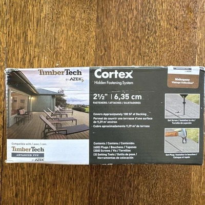 TimberTech Cortex Hidden Fastening System Mahogany COMPLETE 400 Plugs 350 Screws - Image 1 of 4