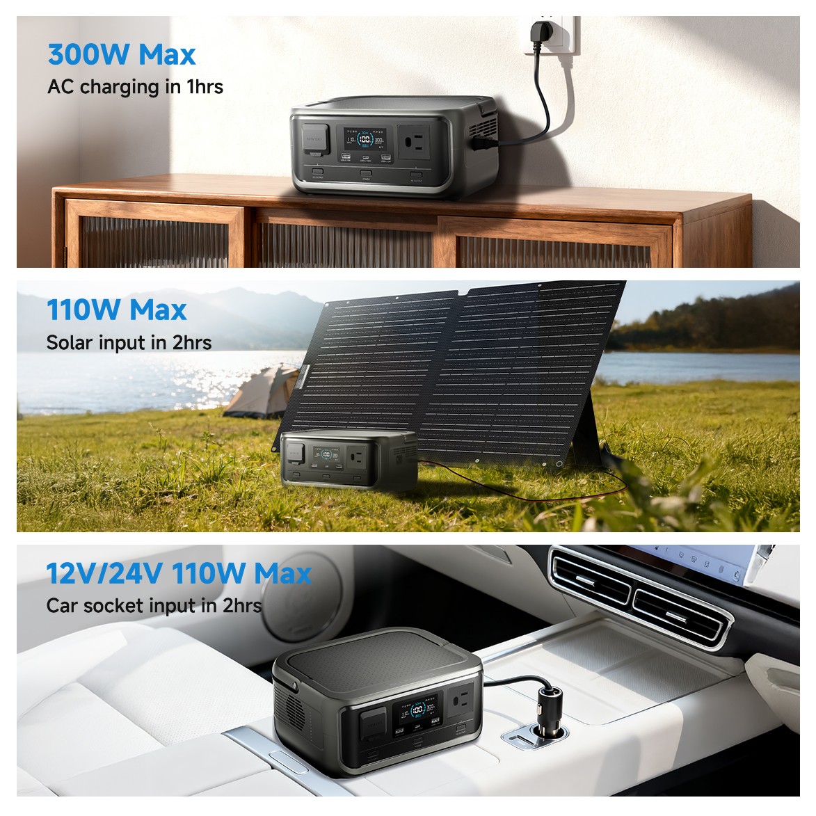 ALLPOWERS VOLIX P300 Portable Power Station 300W 256Wh Solar Bank Camping Backup