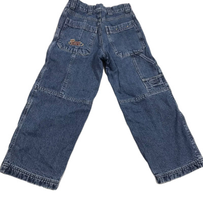 VTG LEE PIPES DENIM Baggy 26 22 Wide Leg SKATER JEANS Boys 8 Flannel Grunge Y2k