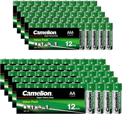 Batterien AA, 60 x AA + 60 x AAA Batterien Camelion Heavy Duty Batteries