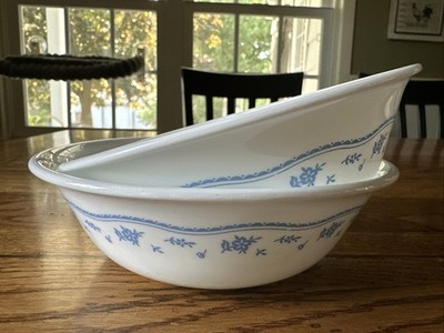 Vintage Corelle by Corning MORNING BLUE 6 1/4  Soup Cereal Bowls Set of 2 EUC
