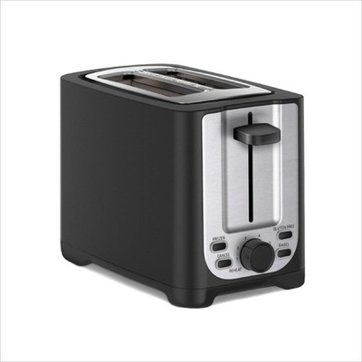 bella 2 Scheiben Toaster Schwarz mit Edelstahl