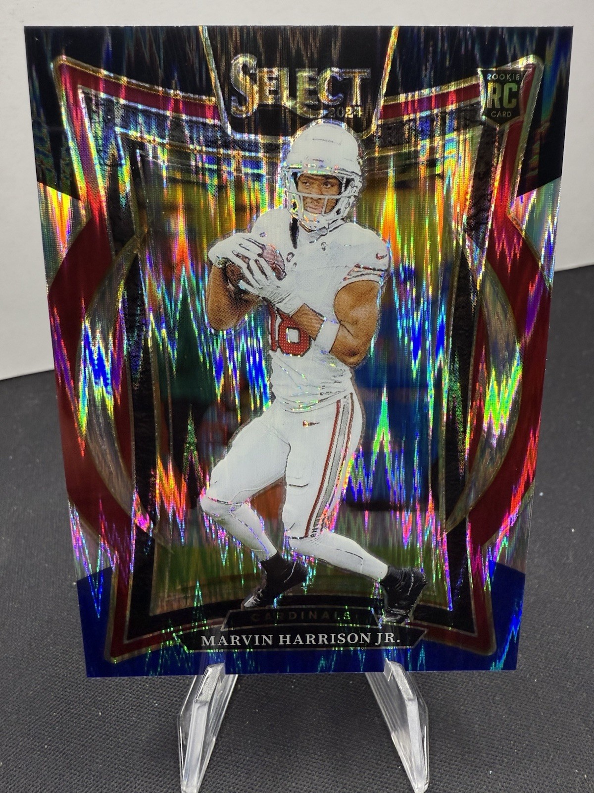 💥2024 Select #28 Marvin Harrison Jr. Black & Blue Prizm Shock Rookie Cardinals