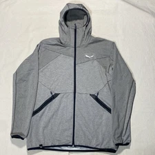 Salewa Jacket Adult Mens Size L Gray Full Zip Hoodie Fleece Outdoor Hiking