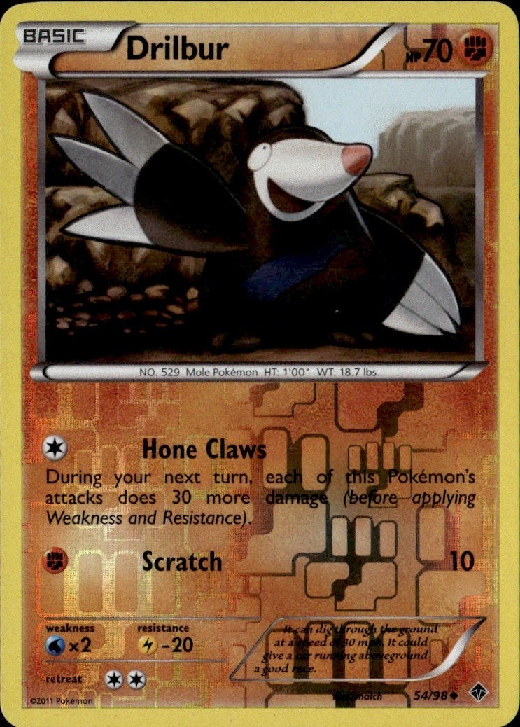 Drilbur (54) Reverse Holo Uncommon EPO Emerging Powers 54/98 LP