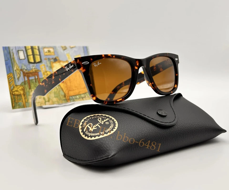 RAY-BAN RB2140 ОРИГИНАЛЬНЫЙ СТРАННИК СОЛНЦЕЗАЩИТНЫЕ ОЧКИ ЧЕРЕПАХОВАЯ ОПРАВА КОРИЧНЕВЫЕ ЛИНЗЫ 50 ММ - Изображение 2 из 4