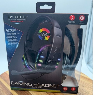 Bytech Wired Gaming Headset with RGB LED Backlight Mic Black  0573